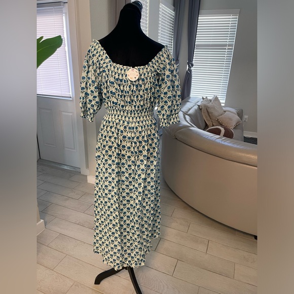 NWT Eddy Rosie Midi Nightgown Floral Puff Sleeve Midi Dress S - Picture 6 of 14